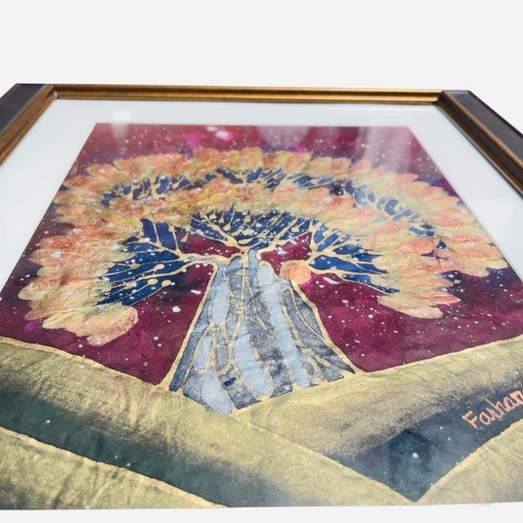 Farhana Hemming Metallic Watercolor Painting 2016 Beautiful Tree Design - Picture 7 of 10